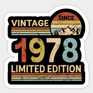 Vintage Since 1978 Limited Edition 45th Birthday Gift Vintage Men's Sticker